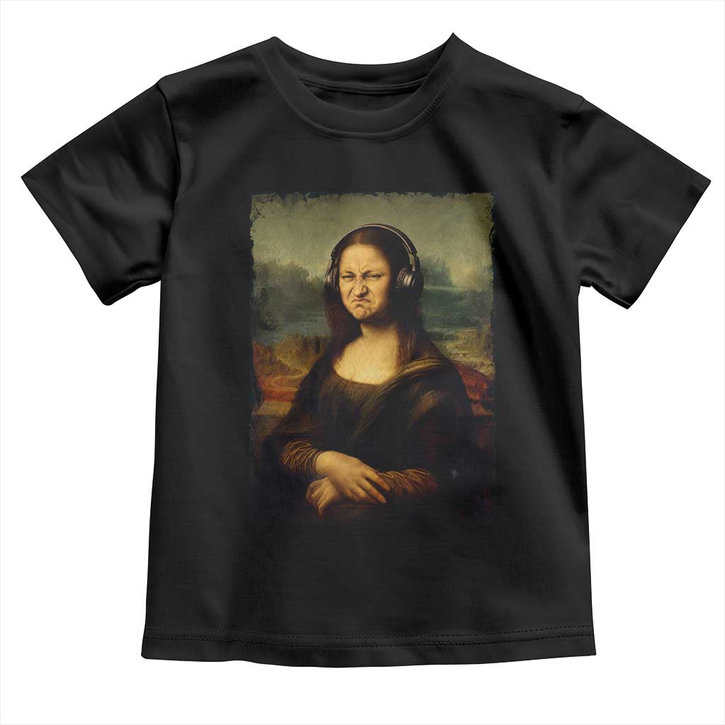 Funny Mona Lisa Bass Face Music Lovers DJs Toddler T Shirt