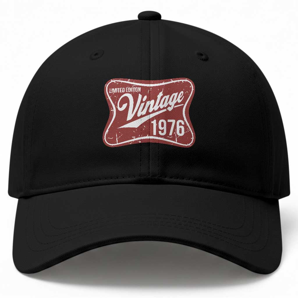 50th Birthday Beer Lover Vintage 1976 Limited Edition Baseball Cap Red Metal Beer Soft Sign Graphic