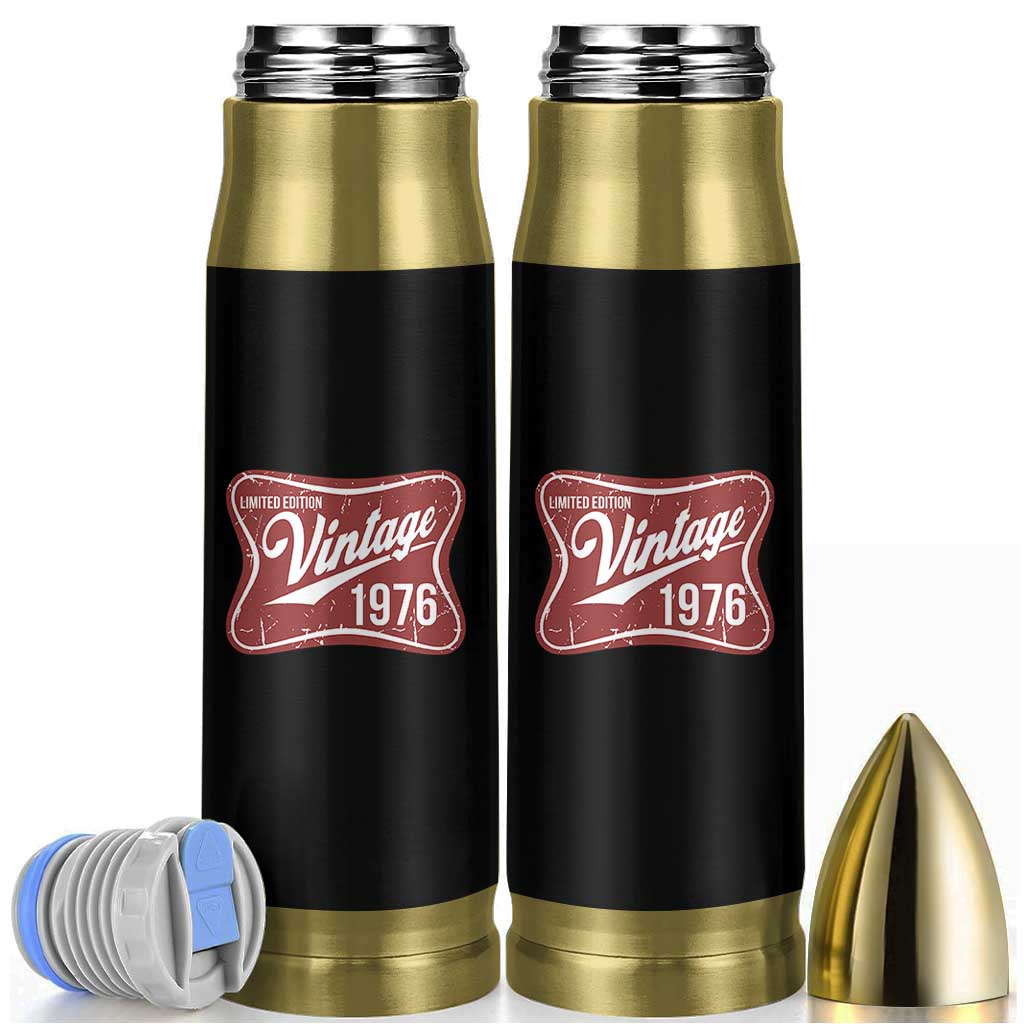 50th Birthday Beer Lover Vintage 1976 Limited Edition Bullet Tumbler Red Metal Beer Soft Sign Graphic