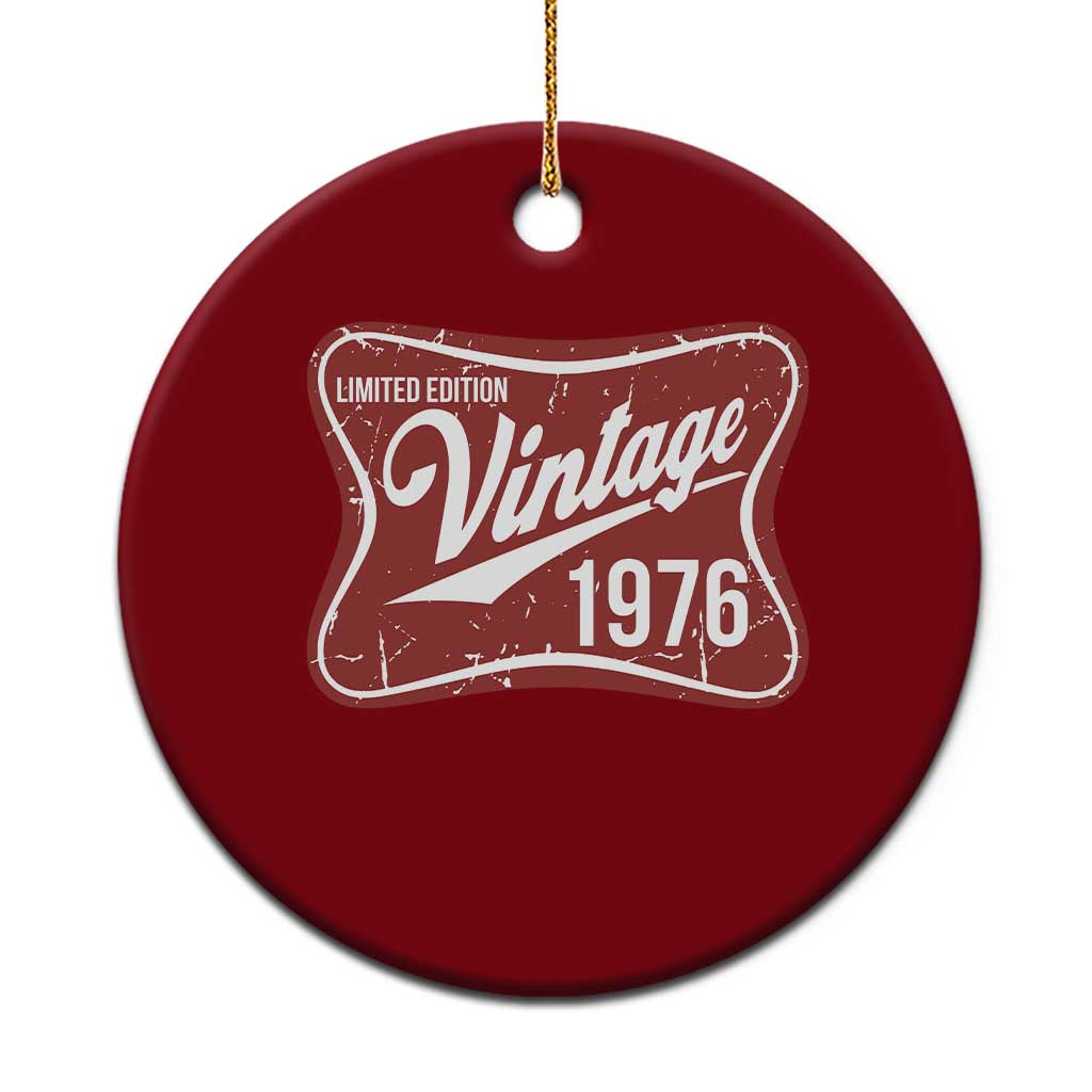 50th Birthday Beer Lover Vintage 1976 Limited Edition Ceramic Ornament Red Metal Beer Soft Sign Graphic