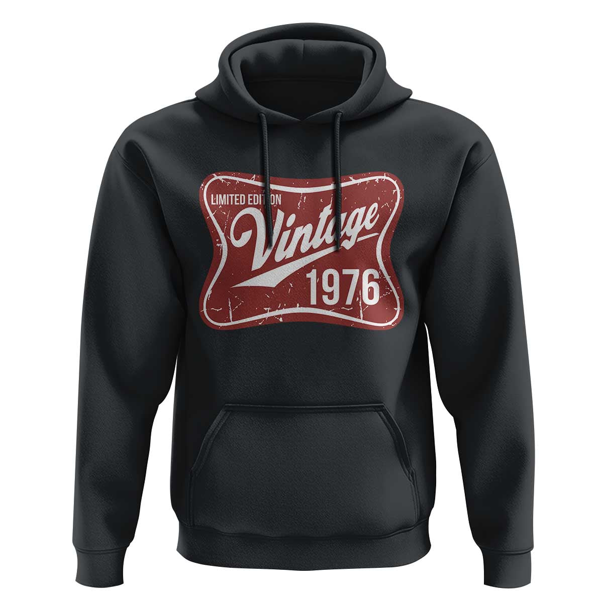 50th Birthday Beer Lover Vintage 1976 Limited Edition Hoodie Red Metal Beer Soft Sign Graphic