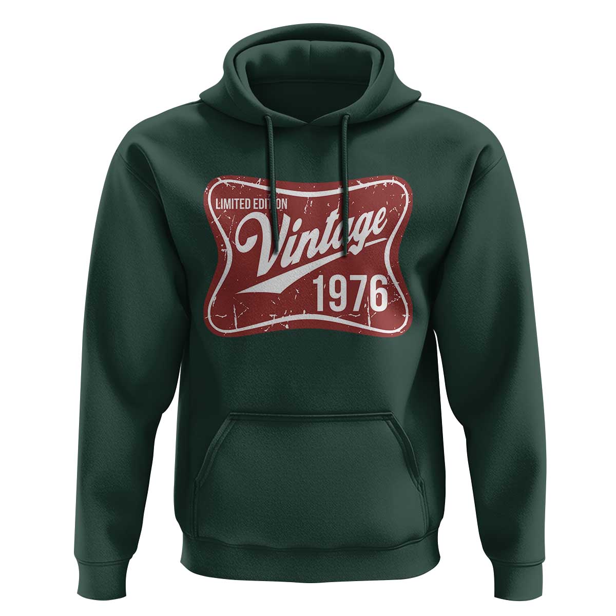 50th Birthday Beer Lover Vintage 1976 Limited Edition Hoodie Red Metal Beer Soft Sign Graphic