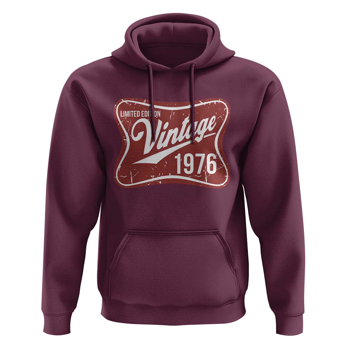 50th Birthday Beer Lover Vintage 1976 Limited Edition Hoodie Red Metal Beer Soft Sign Graphic