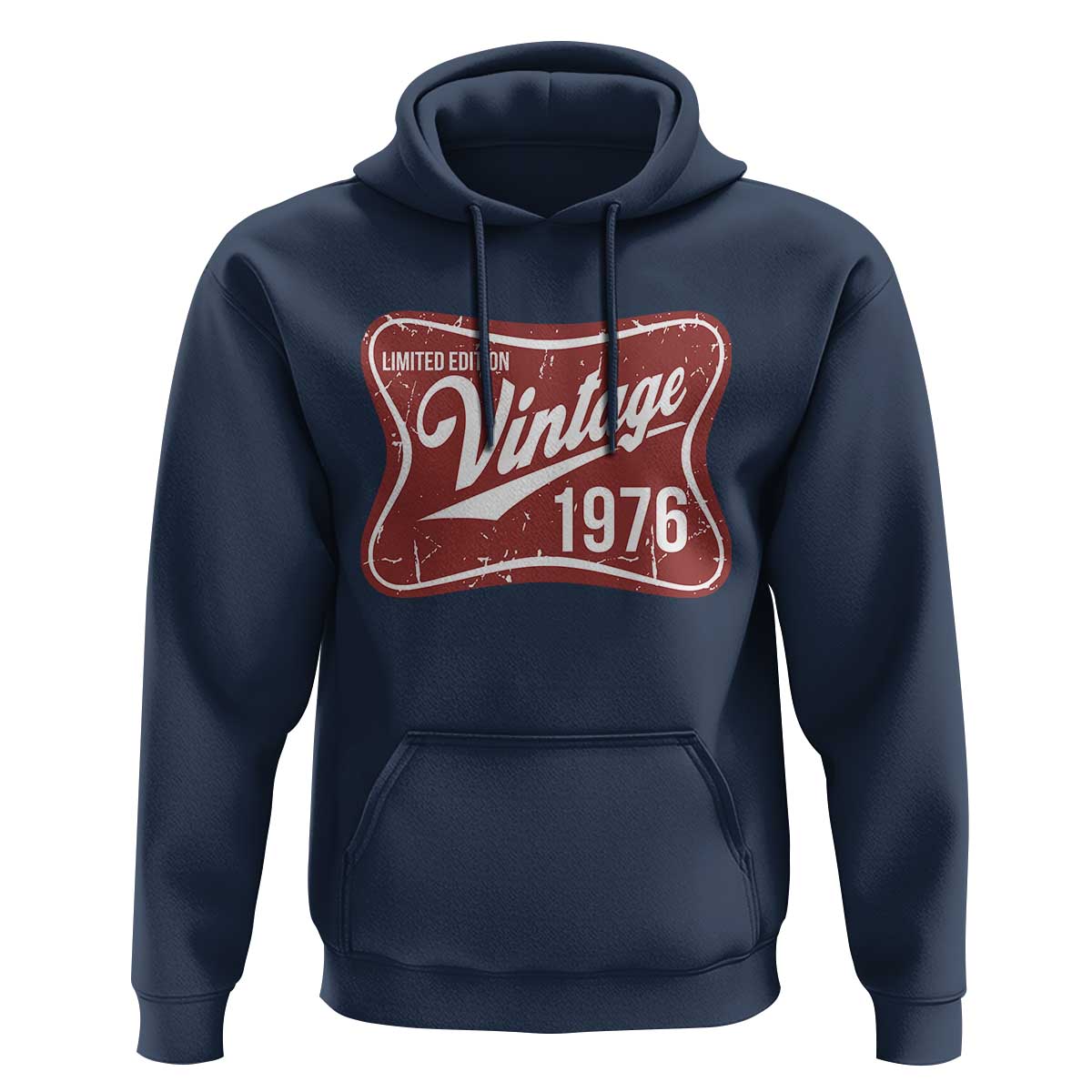50th Birthday Beer Lover Vintage 1976 Limited Edition Hoodie Red Metal Beer Soft Sign Graphic