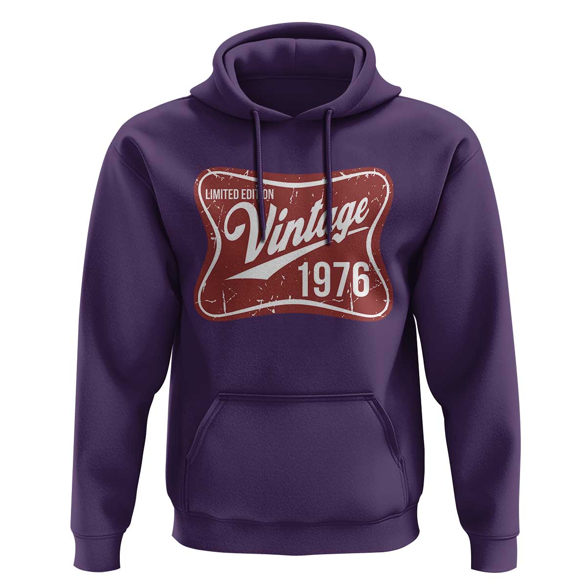 50th Birthday Beer Lover Vintage 1976 Limited Edition Hoodie Red Metal Beer Soft Sign Graphic