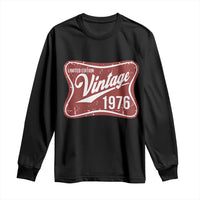 50th Birthday Beer Lover Vintage 1976 Limited Edition Long Sleeve Shirt Red Metal Beer Soft Sign Graphic