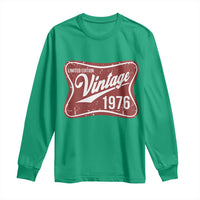 50th Birthday Beer Lover Vintage 1976 Limited Edition Long Sleeve Shirt Red Metal Beer Soft Sign Graphic
