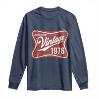 50th Birthday Beer Lover Vintage 1976 Limited Edition Long Sleeve Shirt Red Metal Beer Soft Sign Graphic