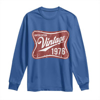 50th Birthday Beer Lover Vintage 1976 Limited Edition Long Sleeve Shirt Red Metal Beer Soft Sign Graphic
