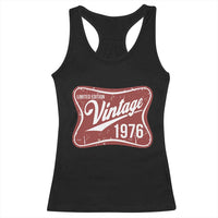 50th Birthday Beer Lover Vintage 1976 Limited Edition Racerback Tank Top Red Metal Beer Soft Sign Graphic