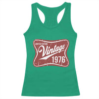 50th Birthday Beer Lover Vintage 1976 Limited Edition Racerback Tank Top Red Metal Beer Soft Sign Graphic