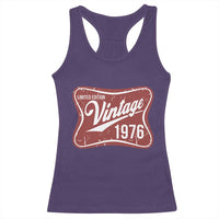 50th Birthday Beer Lover Vintage 1976 Limited Edition Racerback Tank Top Red Metal Beer Soft Sign Graphic