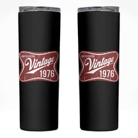 50th Birthday Beer Lover Vintage 1976 Limited Edition Skinny Tumbler Red Metal Beer Soft Sign Graphic