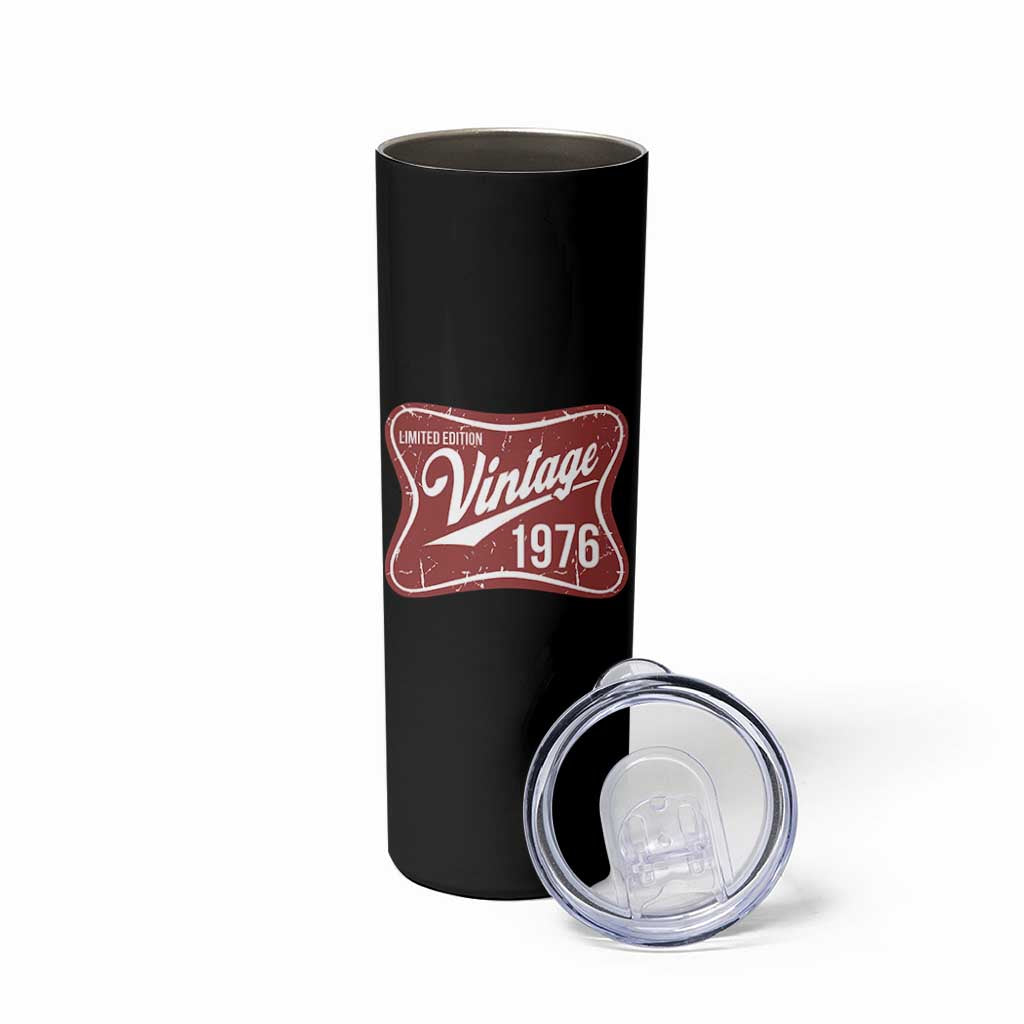 50th Birthday Beer Lover Vintage 1976 Limited Edition Skinny Tumbler Red Metal Beer Soft Sign Graphic