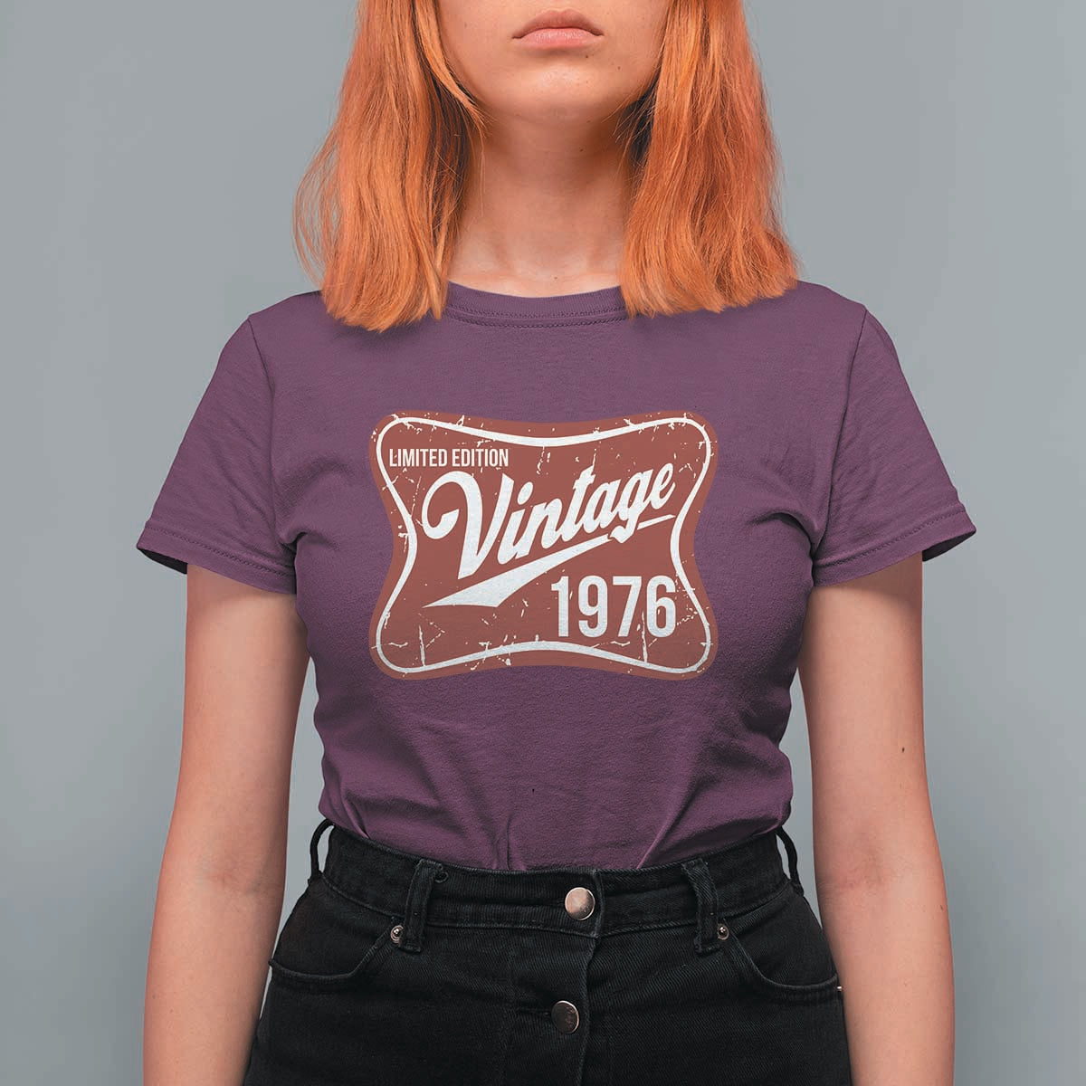 50th Birthday Beer Lover Vintage 1976 Limited Edition T Shirt For Women Red Metal Beer Soft Sign Graphic