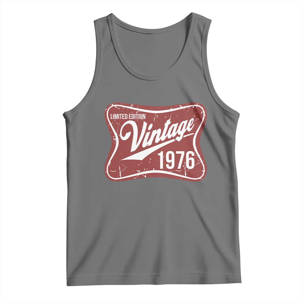 50th Birthday Beer Lover Vintage 1976 Limited Edition Tank Top Red Metal Beer Soft Sign Graphic