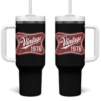 50th Birthday Beer Lover Vintage 1976 Limited Edition Tumbler With Handle Red Metal Beer Soft Sign Graphic