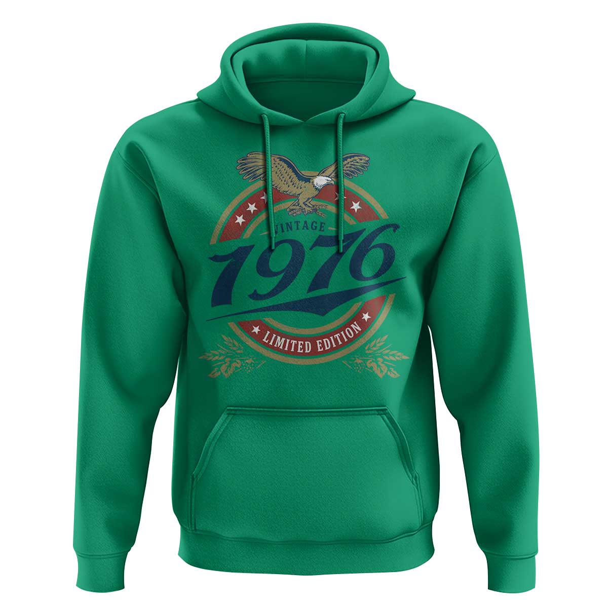 50th Birthday Beer Lover Vintage 1976 Limited Edition Hoodie Bald Eagle