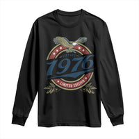 50th Birthday Beer Lover Vintage 1976 Limited Edition Long Sleeve Shirt Bald Eagle