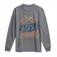 50th Birthday Beer Lover Vintage 1976 Limited Edition Long Sleeve Shirt Bald Eagle