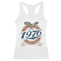 50th Birthday Beer Lover Vintage 1976 Limited Edition Racerback Tank Top Bald Eagle