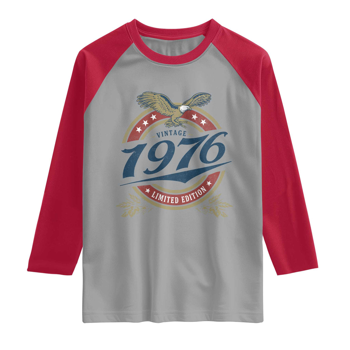 50th Birthday Beer Lover Vintage 1976 Limited Edition Raglan Shirt Bald Eagle