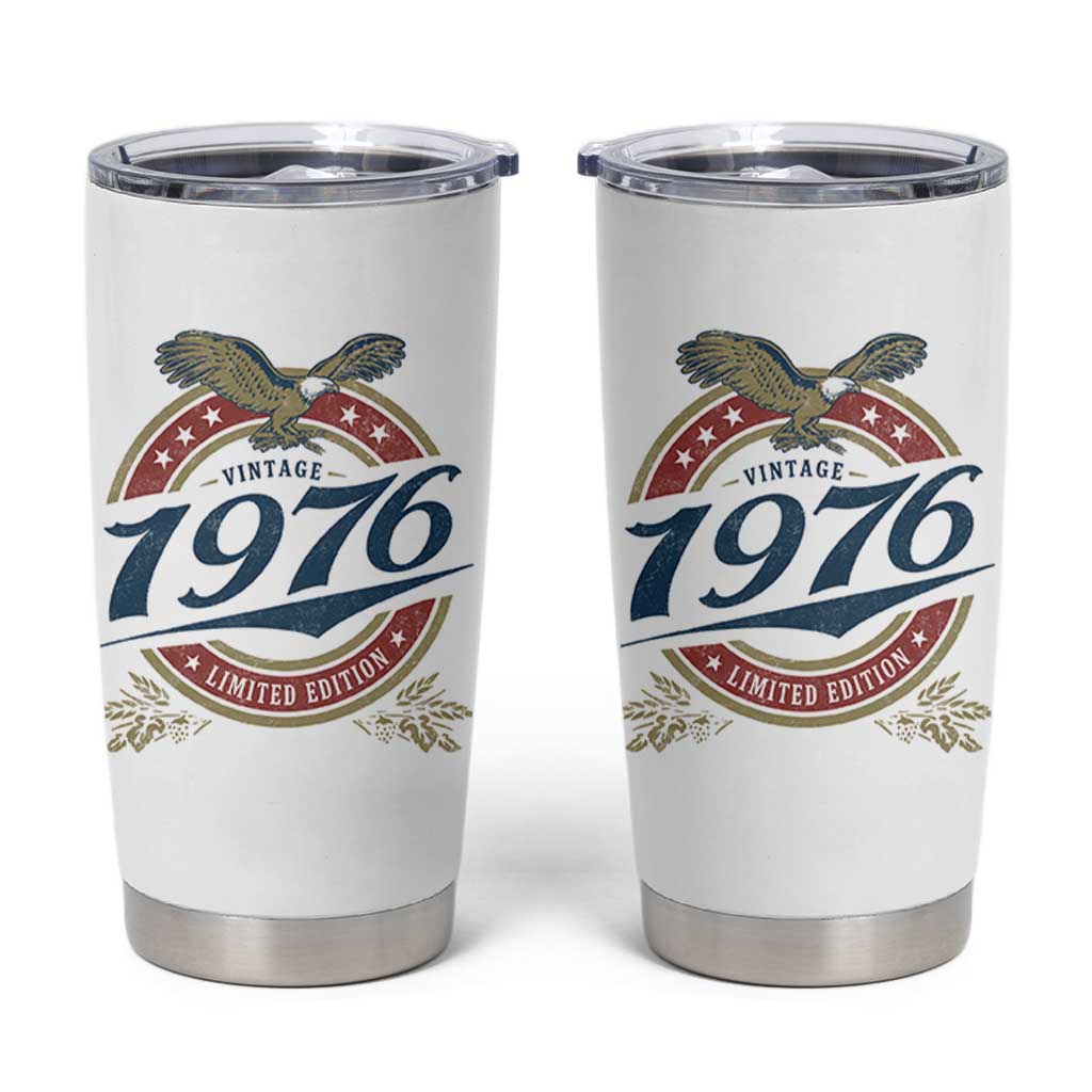 50th Birthday Beer Lover Vintage 1976 Limited Edition Tumbler Cup Bald Eagle