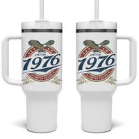 50th Birthday Beer Lover Vintage 1976 Limited Edition Tumbler With Handle Bald Eagle