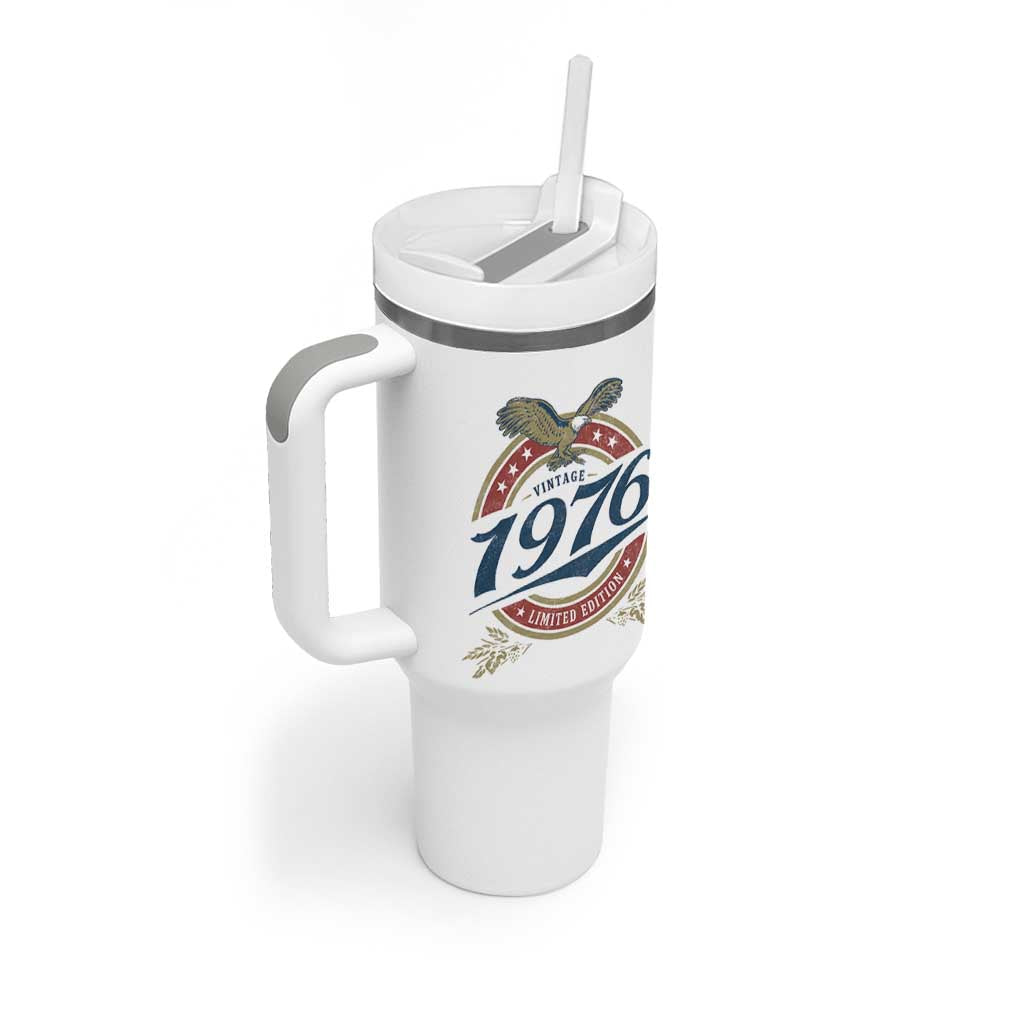 50th Birthday Beer Lover Vintage 1976 Limited Edition Tumbler With Handle Bald Eagle