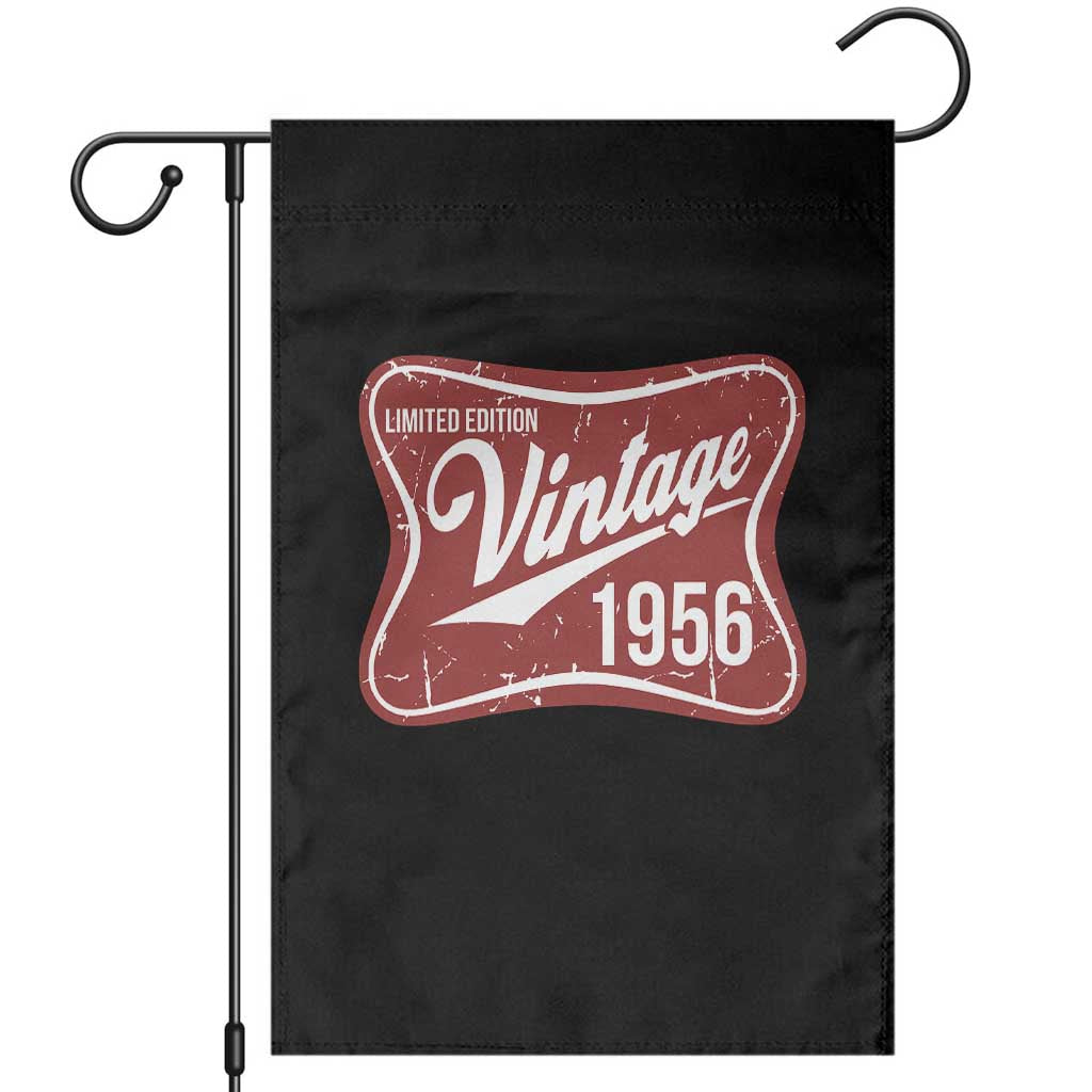 70th Birthday Beer Lover Vintage 1956 Limited Edition Garden Flag Red Metal Beer Soft Sign Graphic