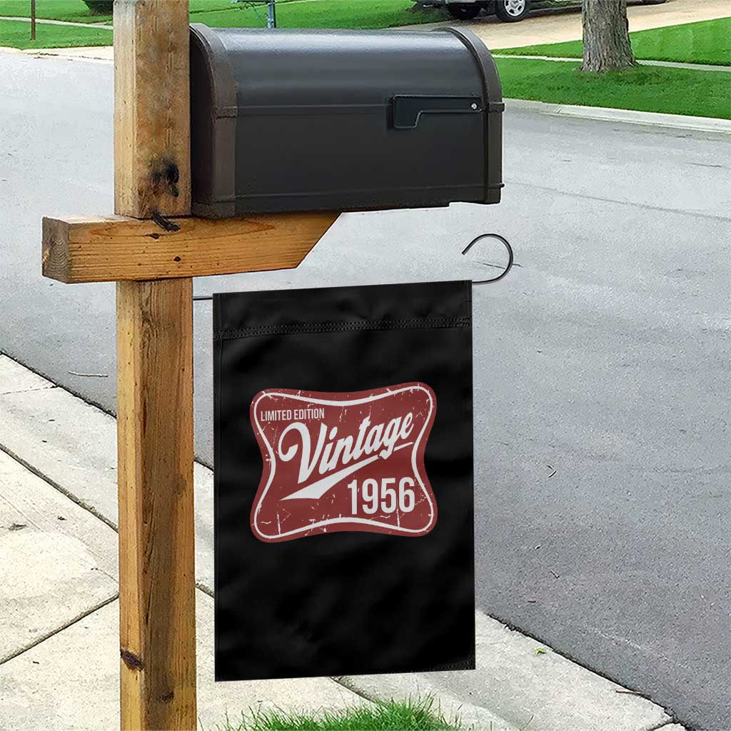 70th Birthday Beer Lover Vintage 1956 Limited Edition Garden Flag Red Metal Beer Soft Sign Graphic