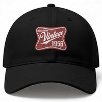 70th Birthday Beer Lover Vintage 1956 Limited Edition Baseball Cap Red Metal Beer Soft Sign Graphic