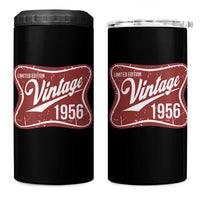 70th Birthday Beer Lover Vintage 1956 Limited Edition 4 in 1 Can Cooler Tumbler Red Metal Beer Soft Sign Graphic