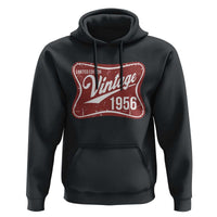 70th Birthday Beer Lover Vintage 1956 Limited Edition Hoodie Red Metal Beer Soft Sign Graphic