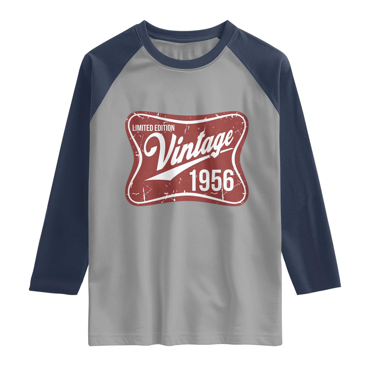 70th Birthday Beer Lover Vintage 1956 Limited Edition Raglan Shirt Red Metal Beer Soft Sign Graphic