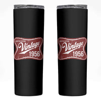70th Birthday Beer Lover Vintage 1956 Limited Edition Skinny Tumbler Red Metal Beer Soft Sign Graphic