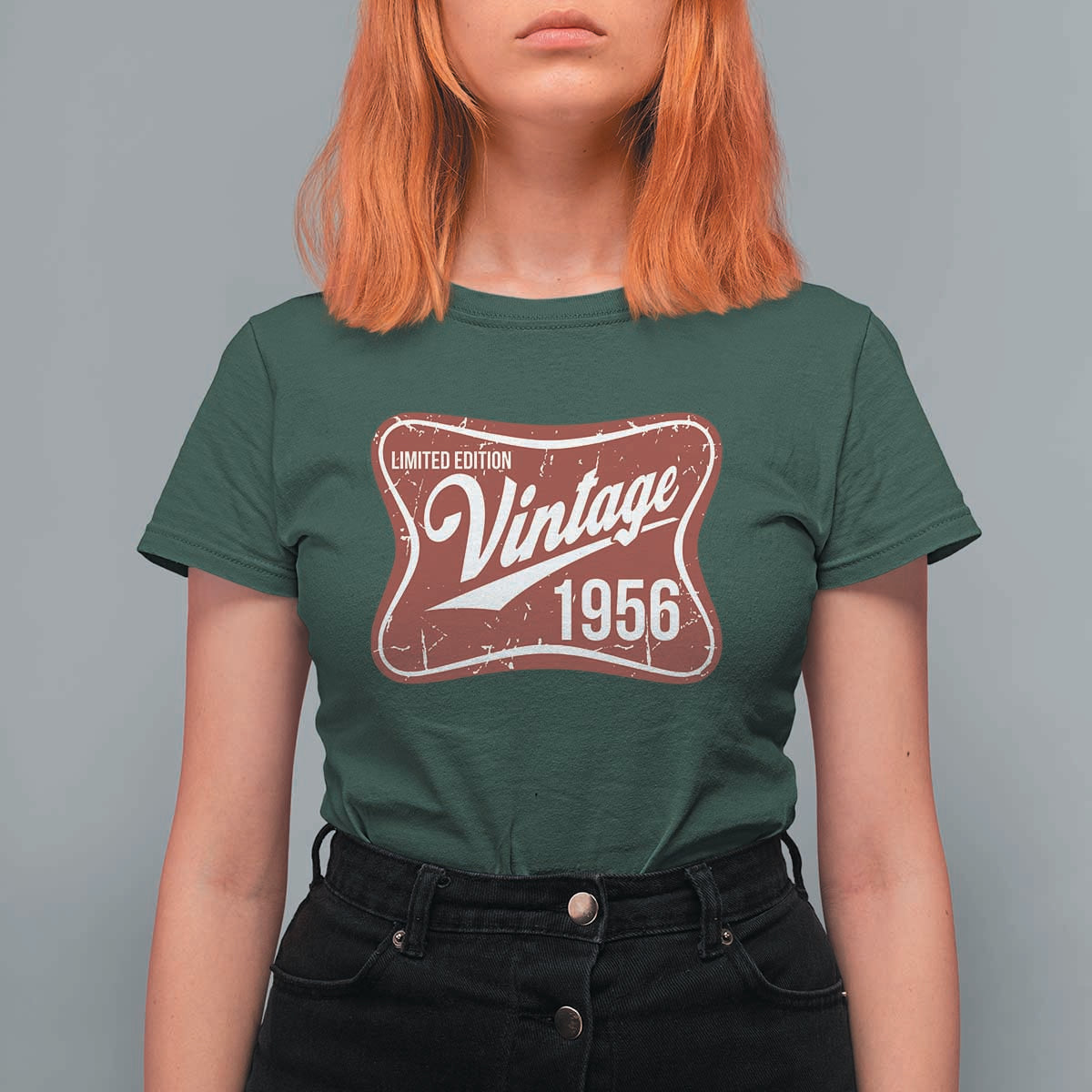 70th Birthday Beer Lover Vintage 1956 Limited Edition T Shirt For Women Red Metal Beer Soft Sign Graphic