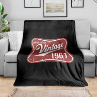 65th Birthday Beer Lover Vintage 1961 Limited Edition Throw Blanket Red Metal Beer Soft Sign Graphic