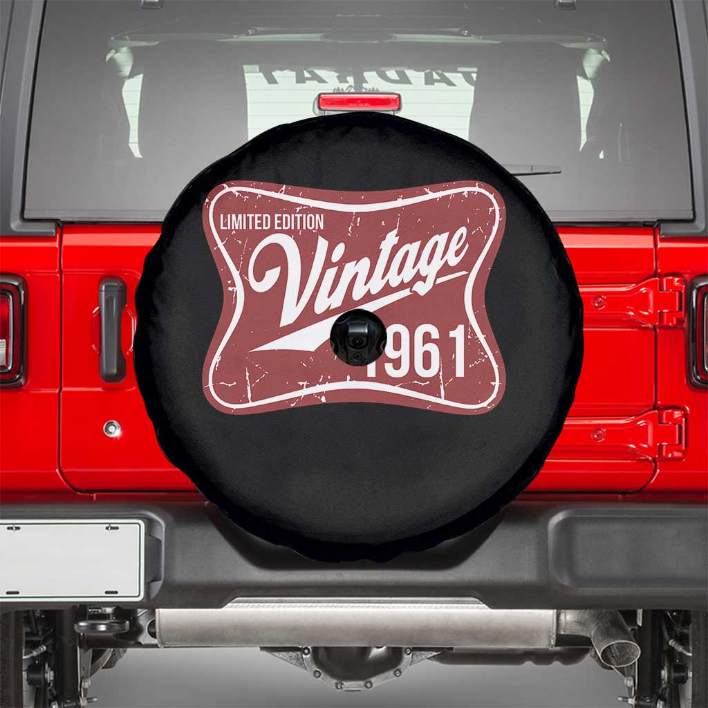 65th Birthday Beer Lover Vintage 1961 Limited Edition Spare Tire Cover Red Metal Beer Soft Sign Graphic