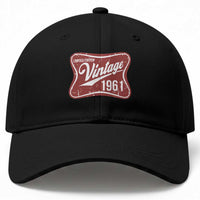 65th Birthday Beer Lover Vintage 1961 Limited Edition Baseball Cap Red Metal Beer Soft Sign Graphic