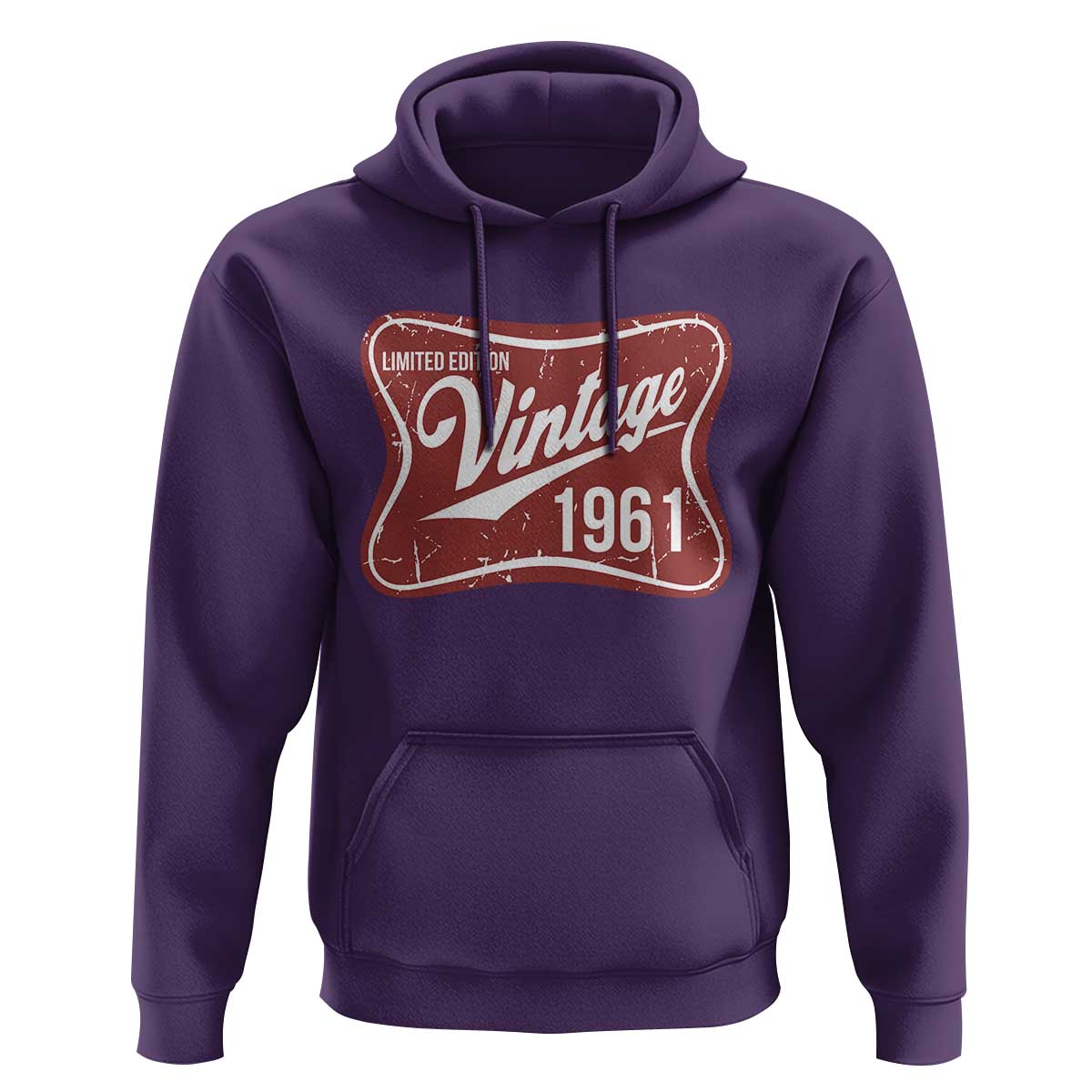 65th Birthday Beer Lover Vintage 1961 Limited Edition Hoodie Red Metal Beer Soft Sign Graphic