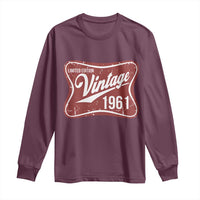 65th Birthday Beer Lover Vintage 1961 Limited Edition Long Sleeve Shirt Red Metal Beer Soft Sign Graphic