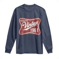 65th Birthday Beer Lover Vintage 1961 Limited Edition Long Sleeve Shirt Red Metal Beer Soft Sign Graphic