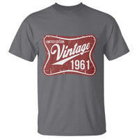 65th Birthday Beer Lover Vintage 1961 Limited Edition T Shirt Red Metal Beer Soft Sign Graphic