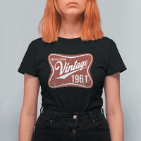 65th Birthday Beer Lover Vintage 1961 Limited Edition T Shirt For Women Red Metal Beer Soft Sign Graphic