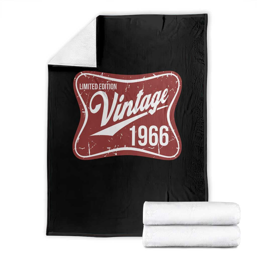 60th Birthday Beer Lover Vintage 1966 Limited Edition Throw Blanket Red Metal Beer Soft Sign Graphic