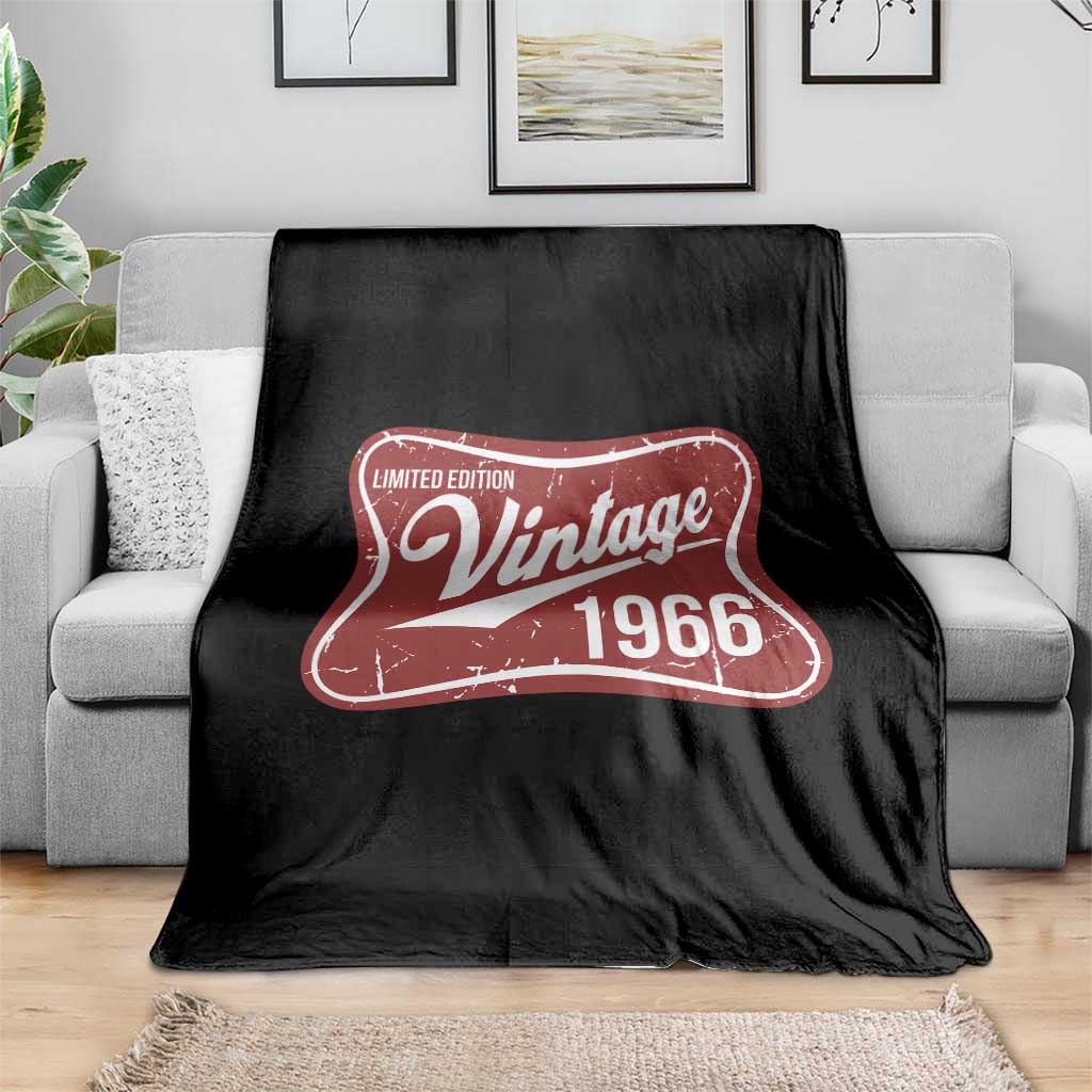 60th Birthday Beer Lover Vintage 1966 Limited Edition Throw Blanket Red Metal Beer Soft Sign Graphic