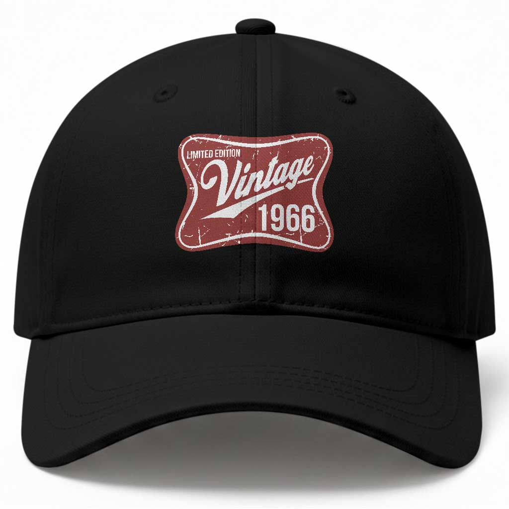 60th Birthday Beer Lover Vintage 1966 Limited Edition Baseball Cap Red Metal Beer Soft Sign Graphic