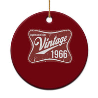 60th Birthday Beer Lover Vintage 1966 Limited Edition Ceramic Ornament Red Metal Beer Soft Sign Graphic