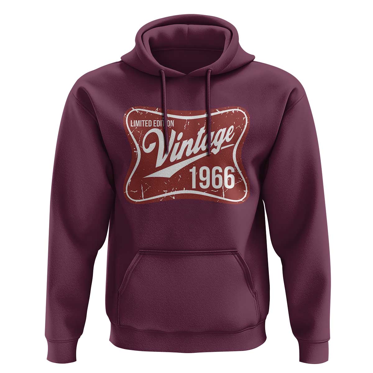 60th Birthday Beer Lover Vintage 1966 Limited Edition Hoodie Red Metal Beer Soft Sign Graphic